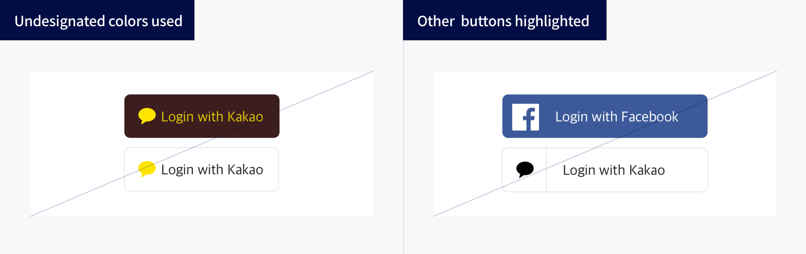 Bad example of buttons that use wrong colors