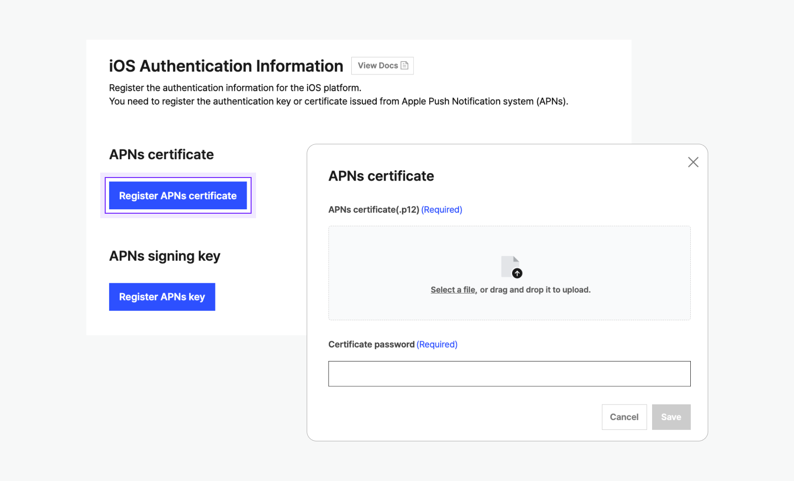 How to register APNs certificate