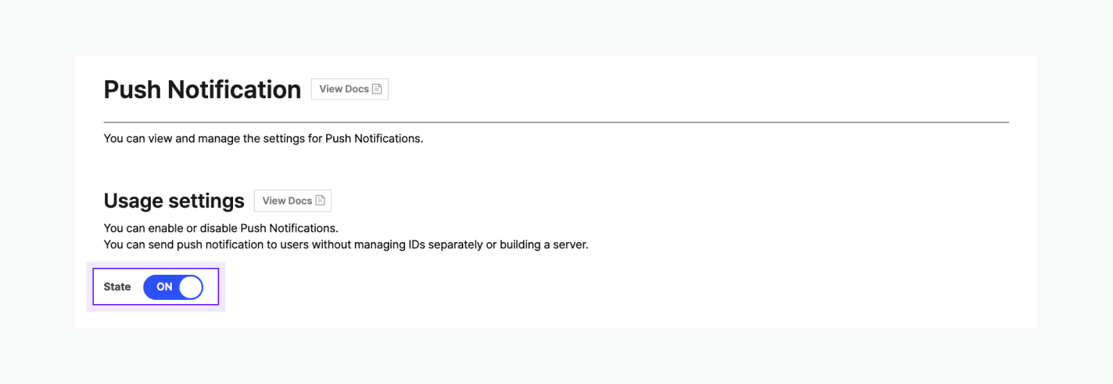 How to activate push notification